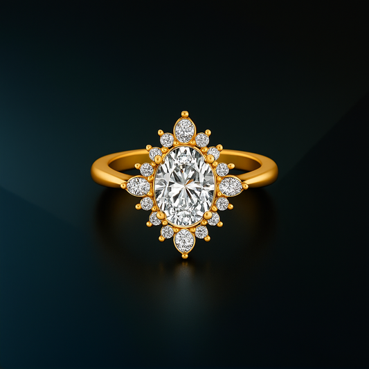 14K Solid Gold 1.00 Ct IGI Certified Oval Cut Lab Grown Diamond Engagement Ring