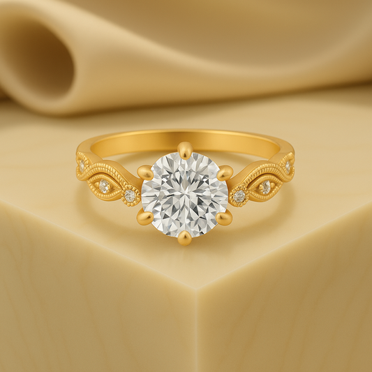 2.0 Ct Colorless Brilliant Cut Moissanite Solitaire Engagement Ring