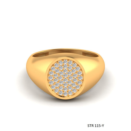 Natural Diamond Signet Ring