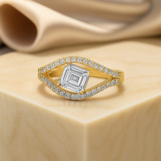 1.75 Ct Radiant Cut IGI Certified Lab Grown Diamond Engagement Ring with Split Shank