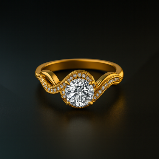 2.00 Ct Brilliant Round Cut CVD Diamond Solitaire Twist Engagement Ring
