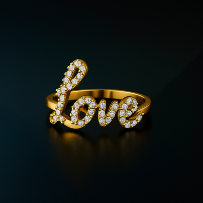 Natural Diamond LOVE Ring