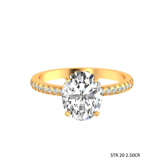 3.00 Ct IGI Certified Oval Cut Lab Grown Diamond Hidden Halo Ring