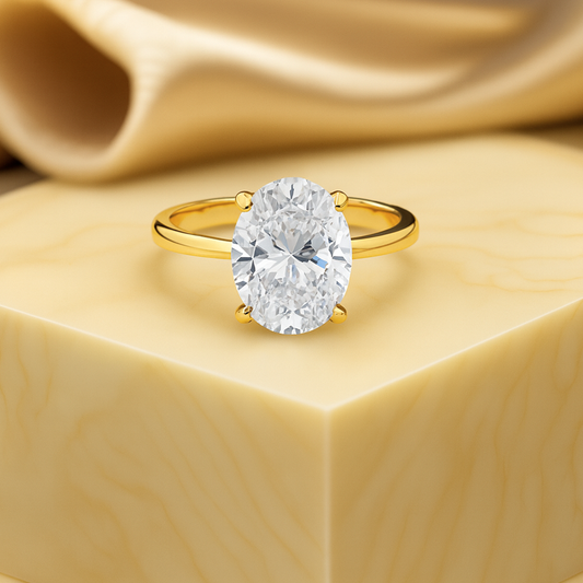 3.00 Ct Colorless Oval Moissanite Wedding Proposal Ring