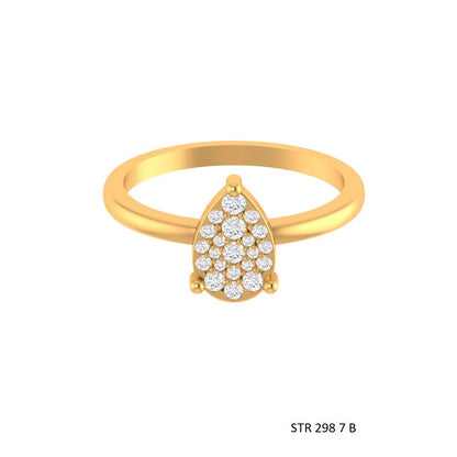 Pear Shape Diamond Cluster Wedding Proposal Ring