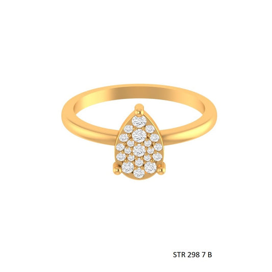 Pear Shape Diamond Cluster Wedding Proposal Ring