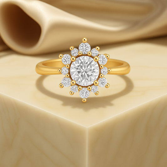 1.00 ct IGI Certified Lab Grown Diamond Halo Engagement Ring