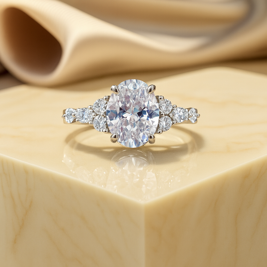 2.00 Ct Oval Cut Lab Grown Diamond Wedding Proposal Ring