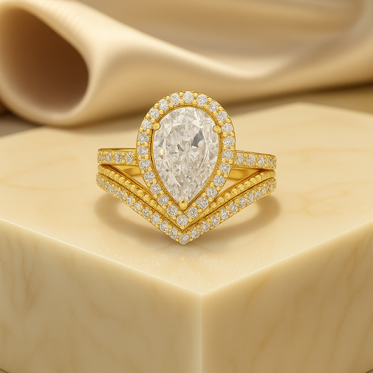 2.00 CT IGI Certified Pear Cut Lab Grown Diamond Ring