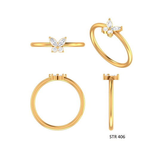 Lab Created CVD Diamond Dainty Butterfly Ring