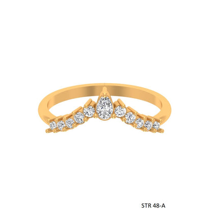Colorless Moissanite Matching V Band Ring for Engagement Ring