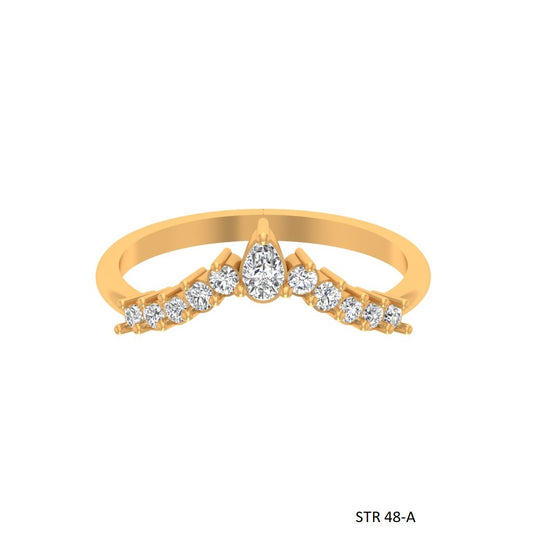 Colorless Moissanite Matching V Band Ring for Engagement Ring