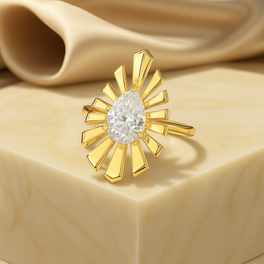 1.50 CT IGI Certified Pear Cut Lab Grown Diamond Ring