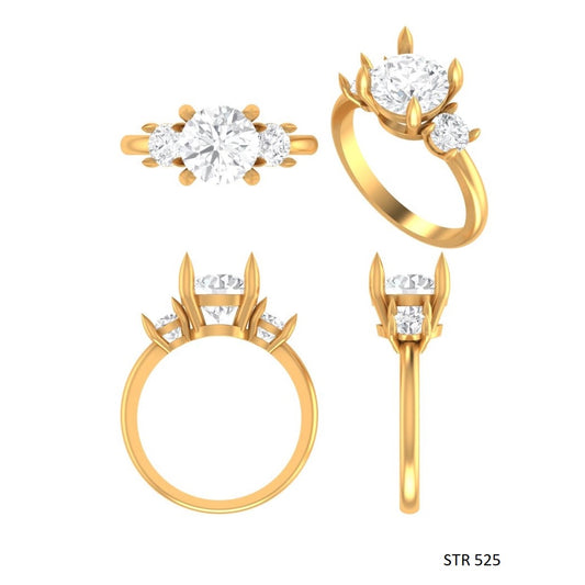 Three Stone MOISSANITE Engagement Ring