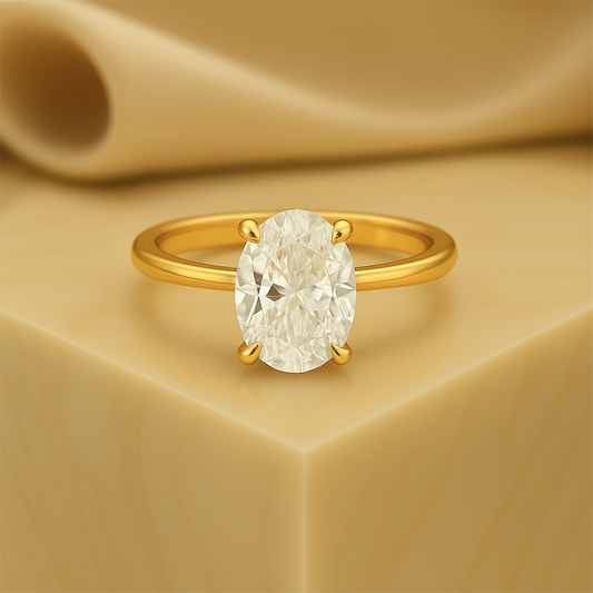 3.00 Ct IGI Certified Oval Cut Lab Grown Diamond Hidden Halo Ring