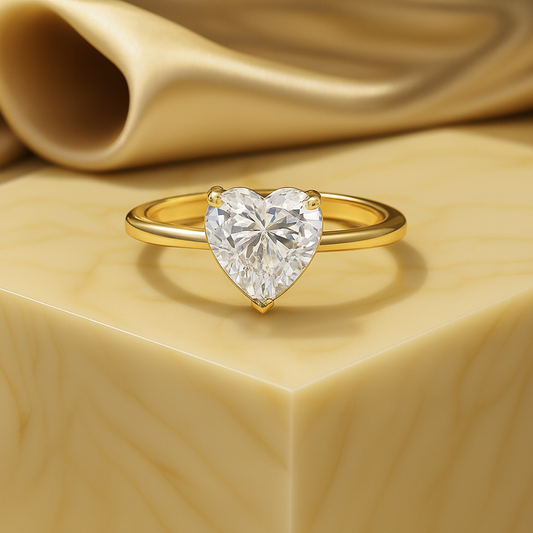 IGI Certified 1.0 - 2.0 Ct Heart Cut Lab Grown Diamond Ring