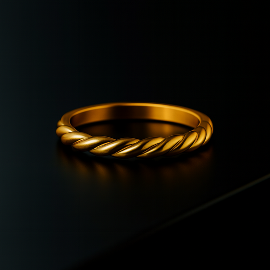 14K Solid Gold Twist Band Ring