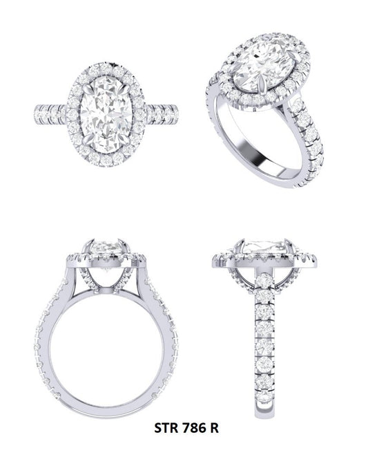 3.00 Ct IGI Certified Oval Cut White Gold lab Grown Diamond Engagement Ring