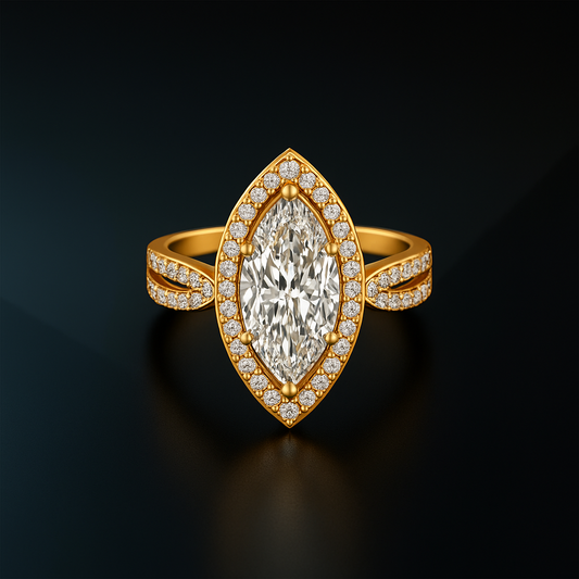 1.50 CT IGI Certified Marquise Cut Lab Grown Diamond Engagement Ring