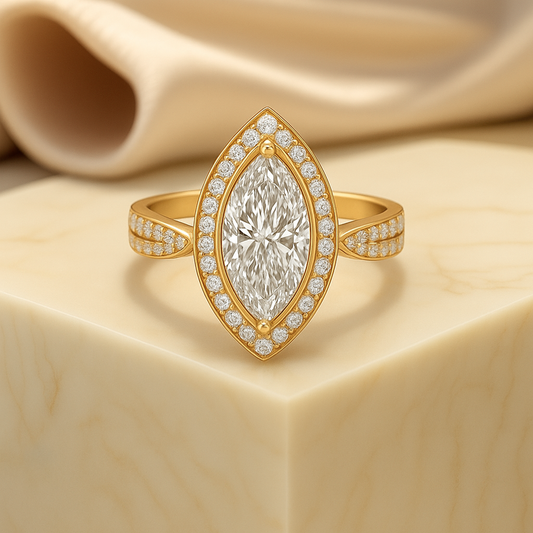 1.50 CT IGI Certified Marquise Cut Lab Grown Diamond Engagement Ring