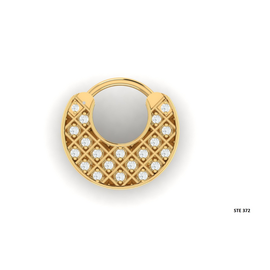 Pave Set Natural Diamond Septum Clicker Piercing