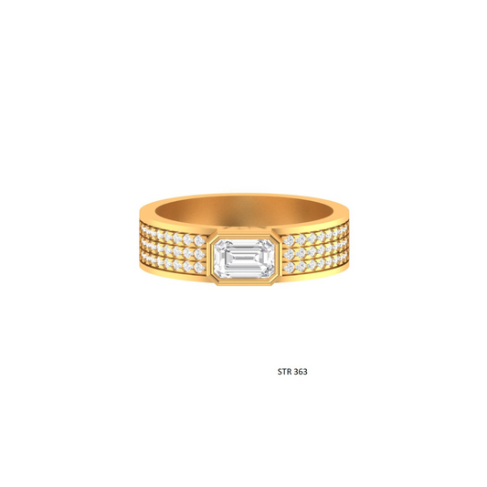 0.50 Ct Emerald Cut Lab Grown Diamond Engagement Ring