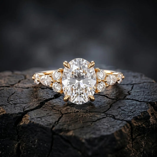 2.00 Ct Oval Cut Lab Grown Diamond Wedding Proposal Ring
