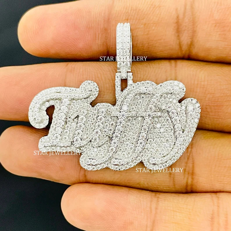 Iced Out Custom Letter VVS Moissanite Pendant