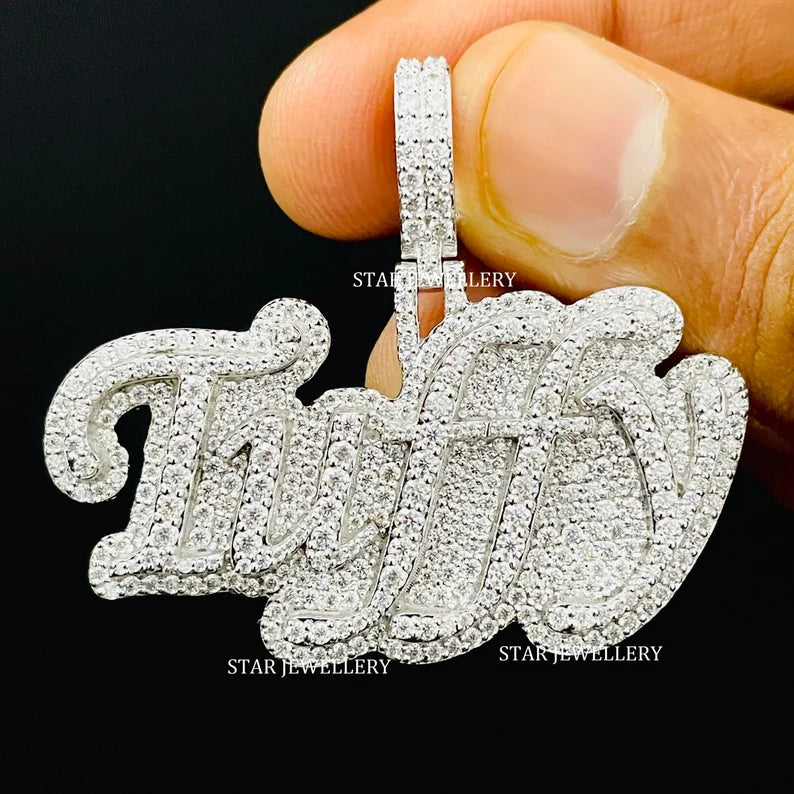 Iced Out Custom Letter VVS Moissanite Pendant