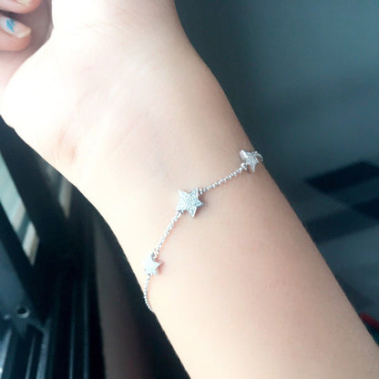 Natural Diamond Solid Gold STAR Bracelet