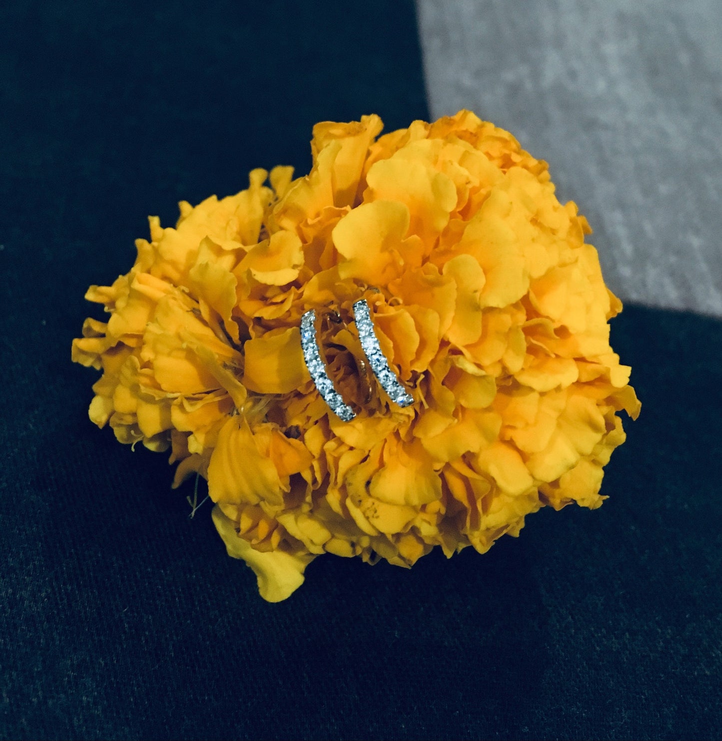 Natural Diamond Huggie Hoop Earrings