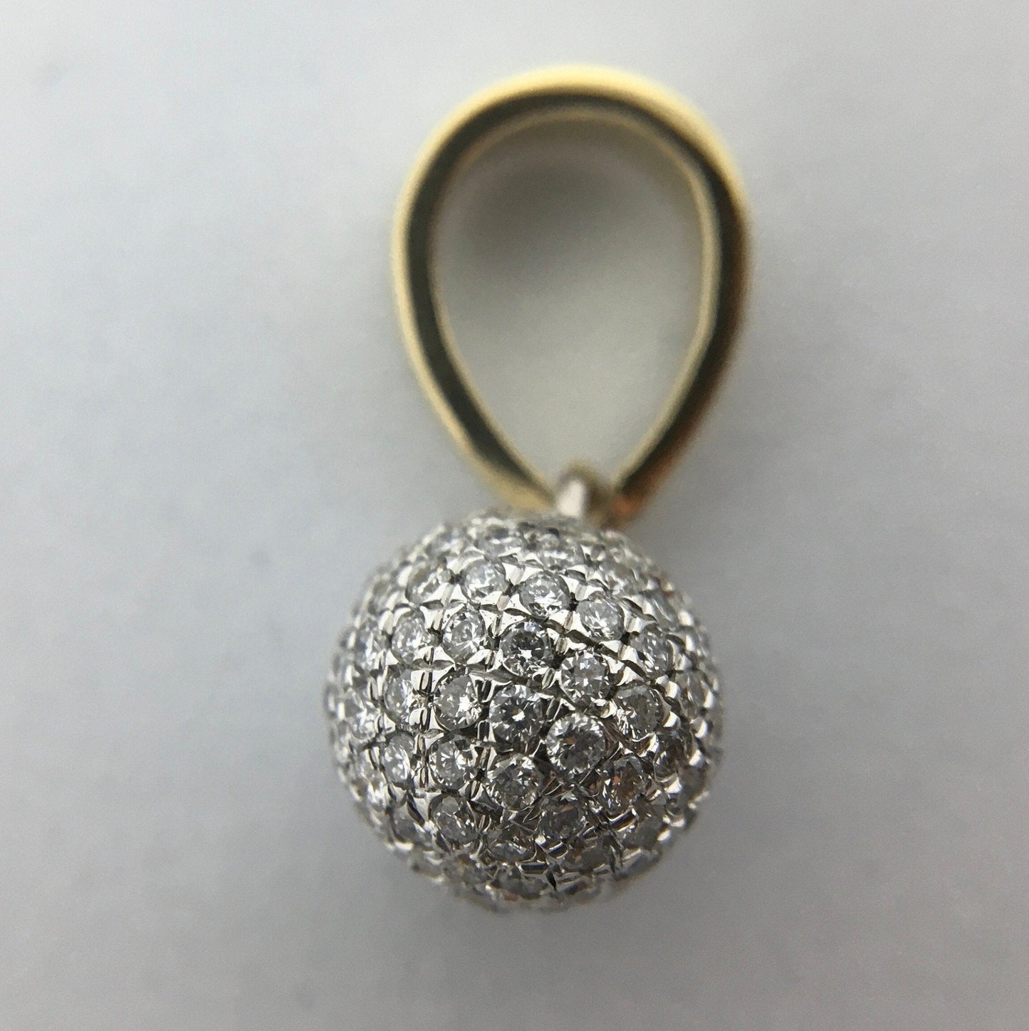 Pave Natrual Diamond Ball Pendant