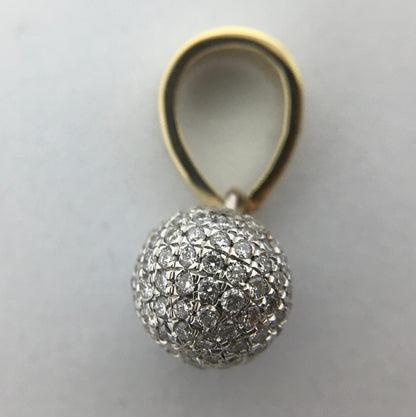 Pave Natrual Diamond Ball Pendant