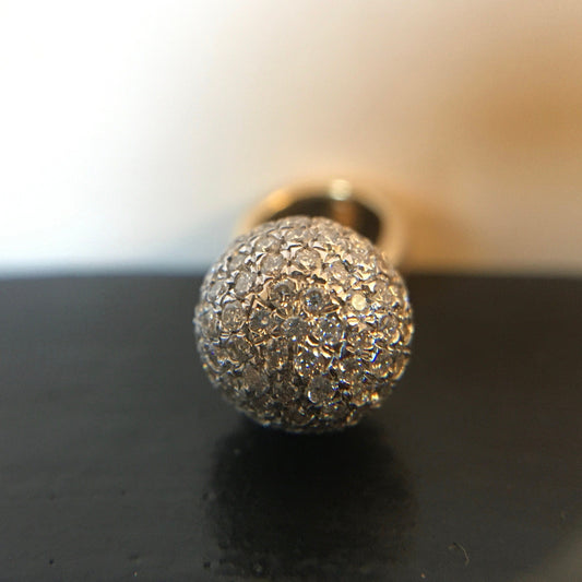 Pave Natrual Diamond Ball Pendant
