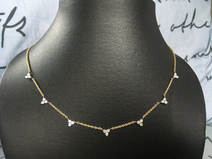 Seven Station Natural Diamond Yard Necklace