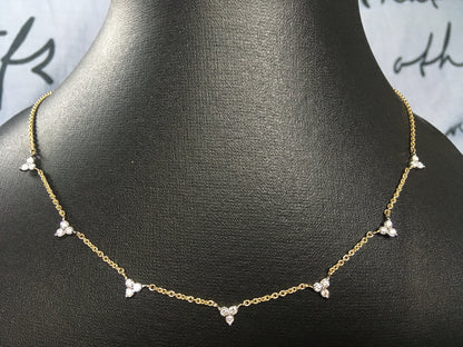 Seven Station Natural Diamond Yard Necklace