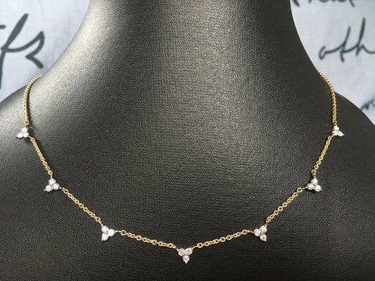 Seven Station Natural Diamond Yard Necklace