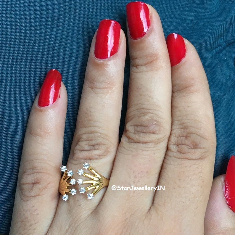 14K Gold Open Natural Diamond Ring