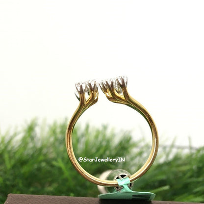 14K Gold Open Natural Diamond Ring
