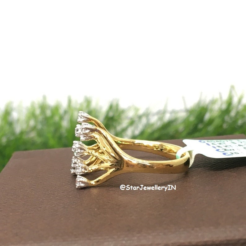 14K Gold Open Natural Diamond Ring