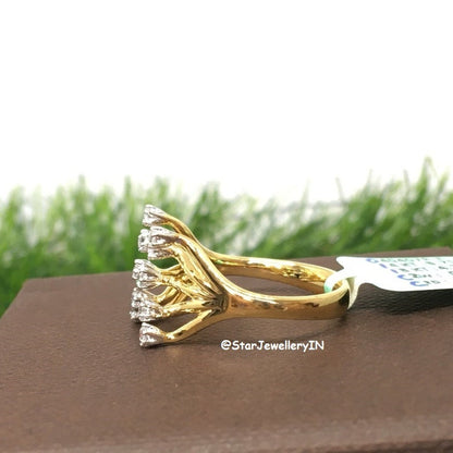 14K Gold Open Natural Diamond Ring
