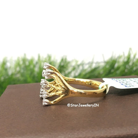 14K Gold Open Natural Diamond Ring