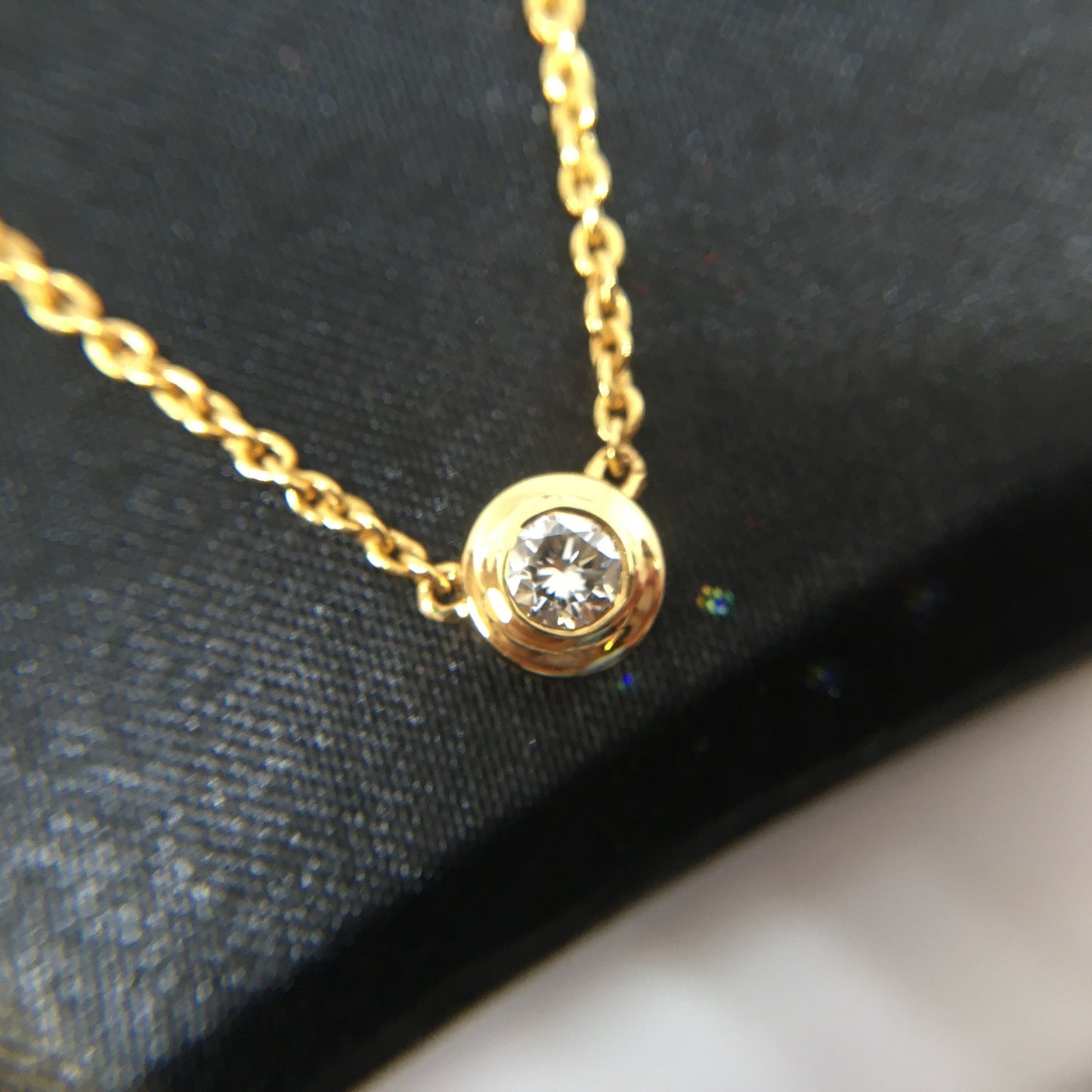 Bezel Setting Solitaire Minimalist Necklace