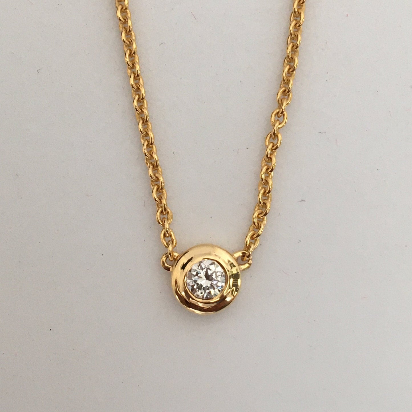 Bezel Setting Solitaire Minimalist Necklace