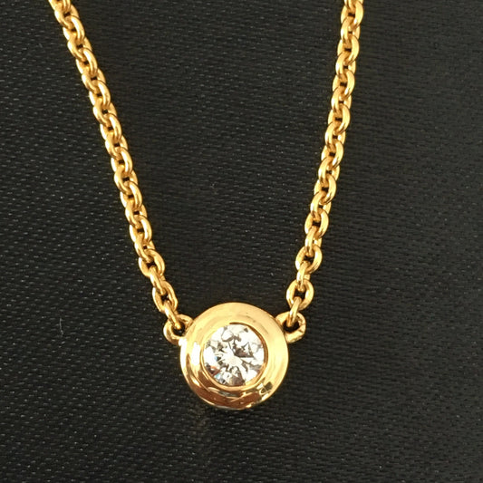 Bezel Setting Solitaire Minimalist Necklace