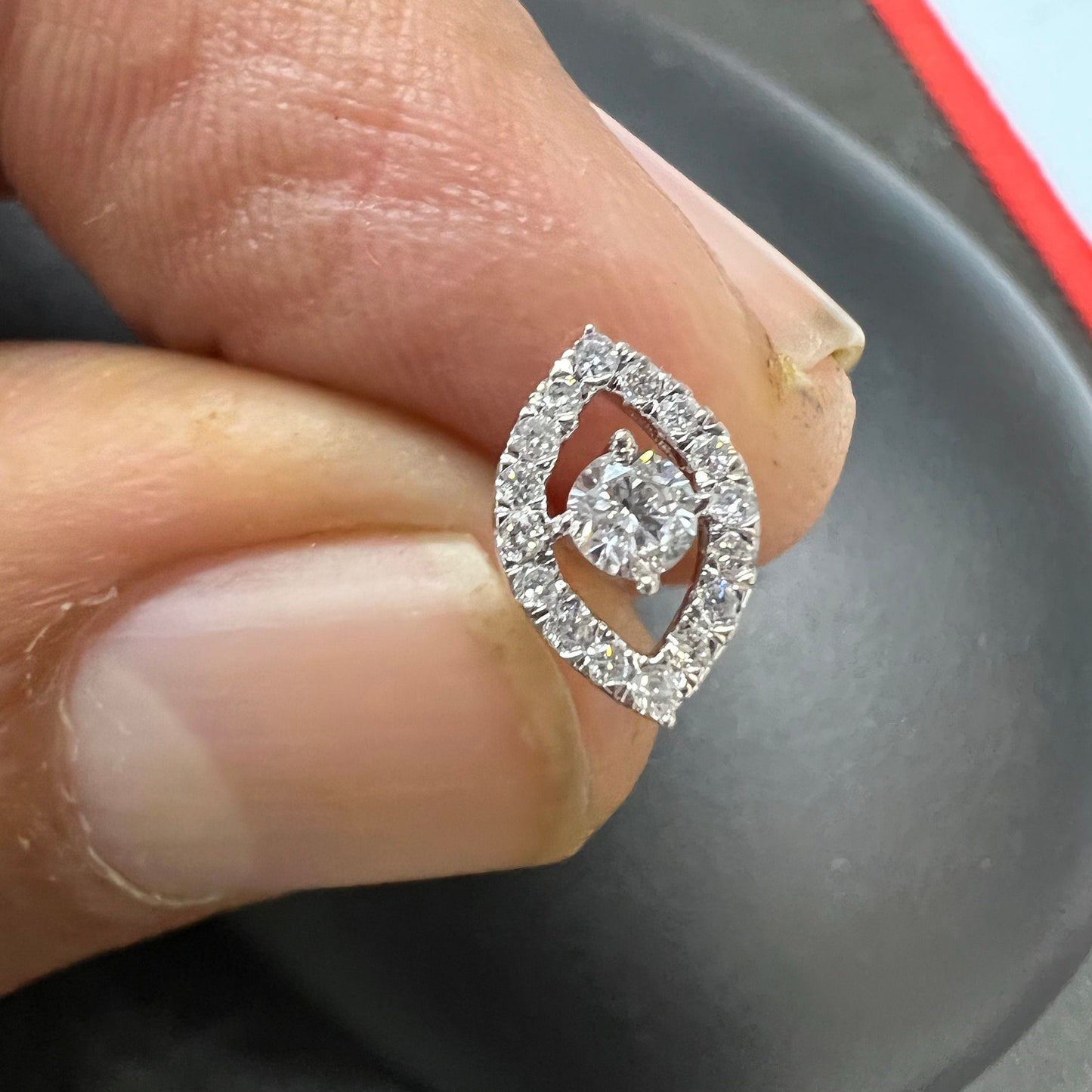 Natural Diamond Evil Eye for Tragus, Lobe, Conch