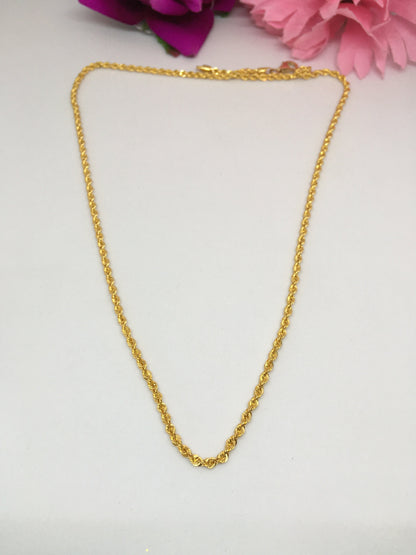 Genuine 18K Gold Link Rope Chain
