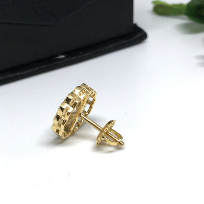 Huge Diamond Cluster Gold Earring