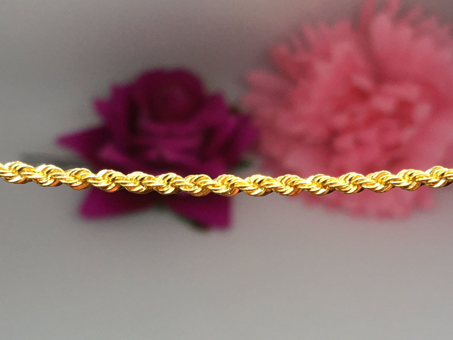 Genuine 18K Gold Link Rope Chain