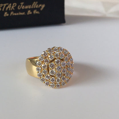 2.0 CT Colorless Moissanite Cluster Diamond Ring